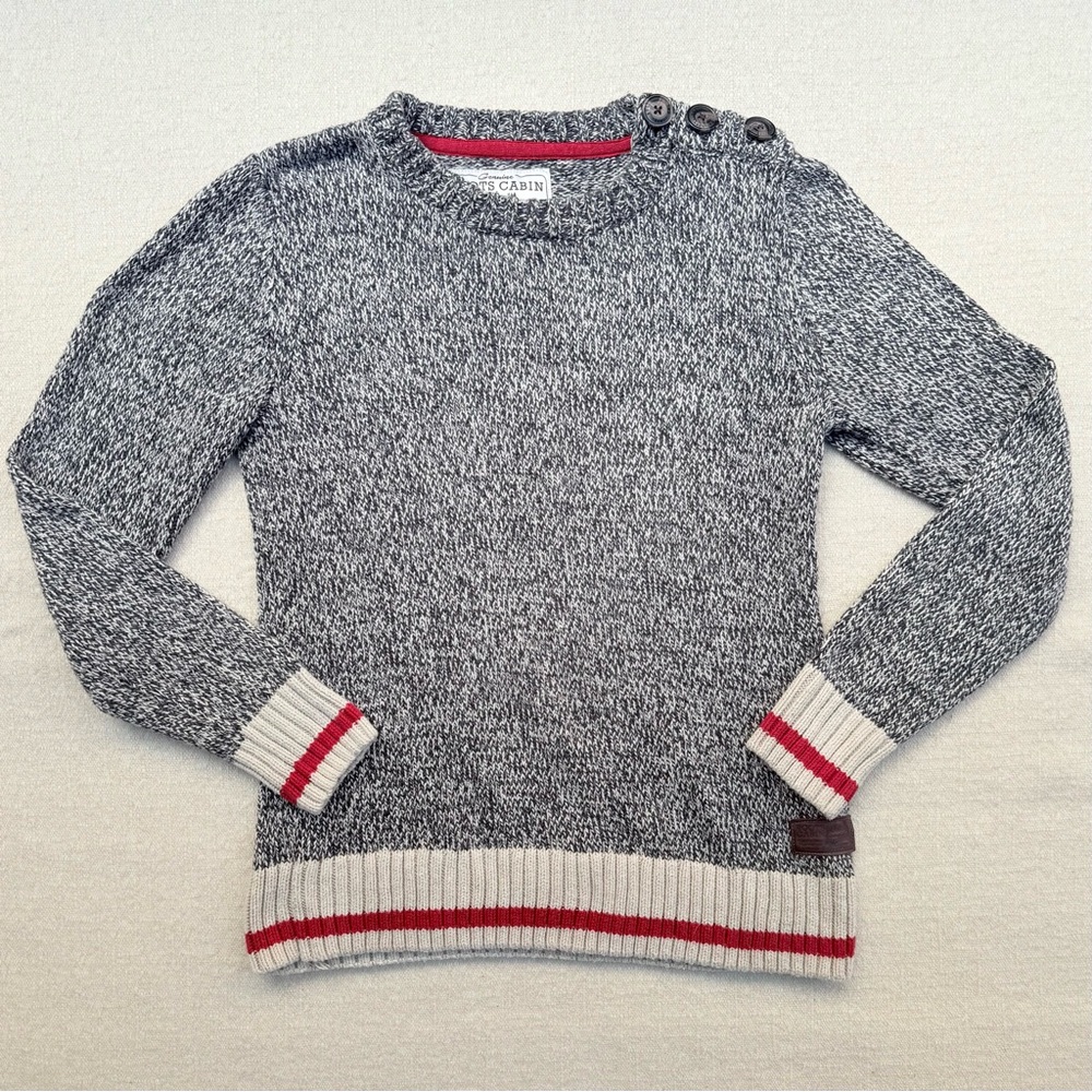 Roots Women's Cabin Classic Heathered Gray Sweater Canada Winter XS